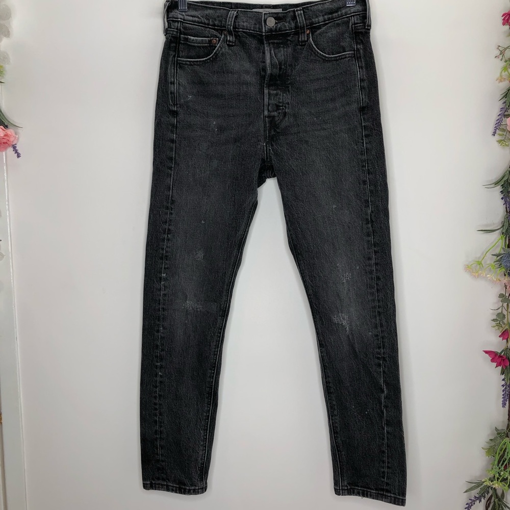 Levi’s Altered gray 501 skinny jeans high rise distressed